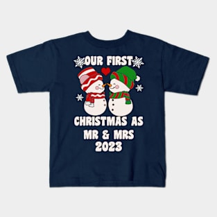 Our First Christmas as Mr & Mrs 2023 Kids T-Shirt